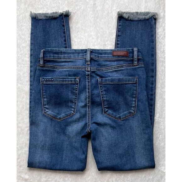 BLANKNYC Distressed Frayed Raw Hem Crop Skinny Jeans, Size 27 - Picture 12 of 14